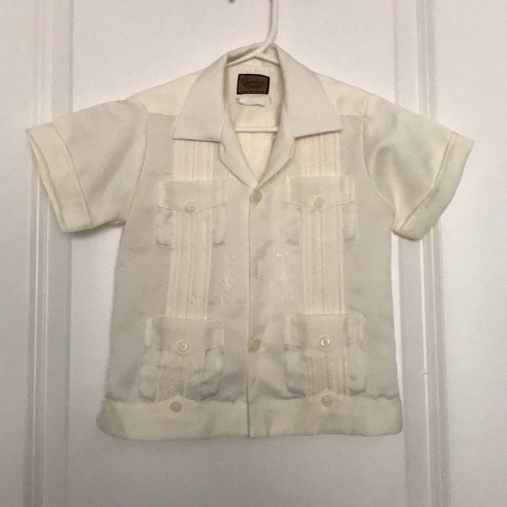 Baby boys size ivory color guayabera